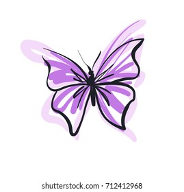 Butterfly vector illustration sketch decor