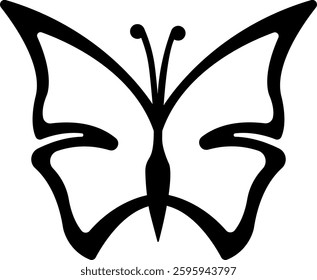 Butterfly vector image black and white