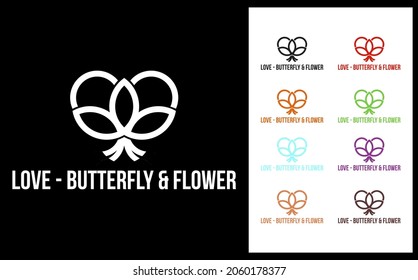 Butterfly vector image combined with flower and love image. This image can be used for a logo, or for any print.