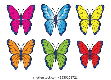 butterfly vector with intricate wing patterns and vibrant colors, perfect for nature-themed designs, logos, and creative projects.
