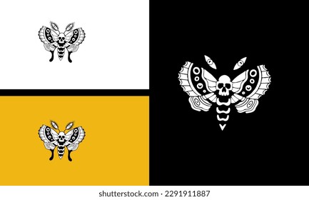butterfly vector line art flat design