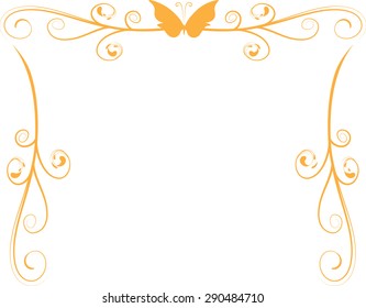 butterfly with vector line background