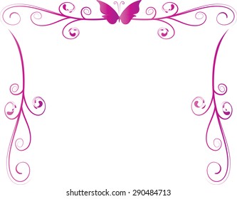 butterfly with vector line background