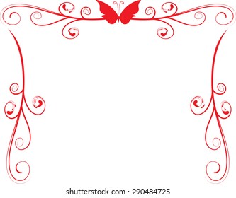 butterfly with vector line background