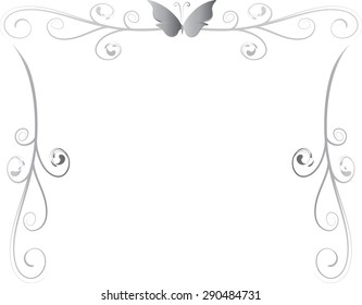 butterfly with vector line background