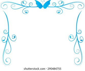 butterfly with vector line background