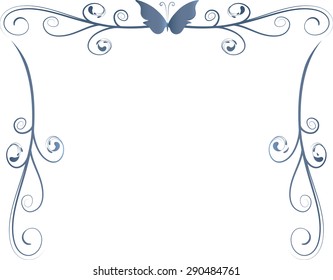 butterfly with vector line background