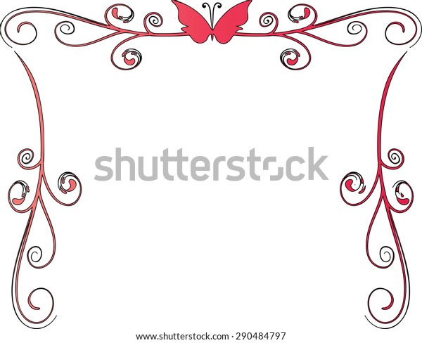butterfly with vector line\
background