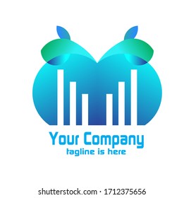 butterfly vector logo for accounting which has a blend of blue which is a professional symbol and green as a natural symbol, suitable for accounting companies or other companies that require