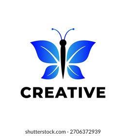 butterfly vector logo with beautiful wings