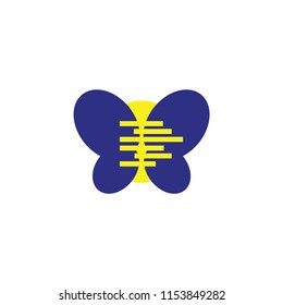butterfly vector logo. blue butterfly vector logo. abstract blue butterfly