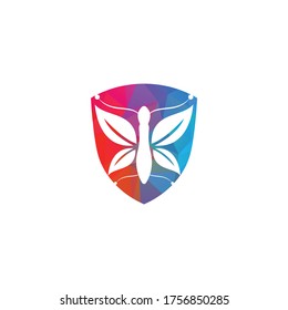 Butterfly vector logo design. Beauty salon vector logo creative illustration.