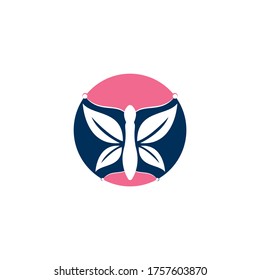 Butterfly vector logo design. Beauty salon vector logo creative illustration.