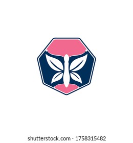 Butterfly vector logo design. Beauty salon vector logo creative illustration.