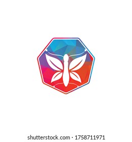 Butterfly vector logo design. Beauty salon vector logo creative illustration.