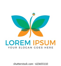 Butterfly vector logo design. Beauty salon and Fashion logo.