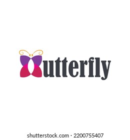 plantilla de ilustración de diseño de logotipo vectorial de mariposa.