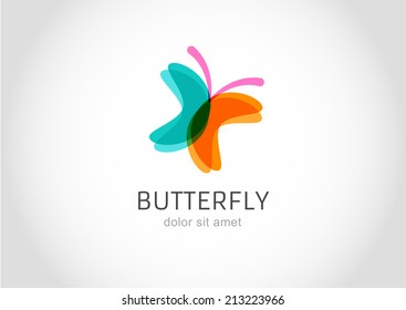 Butterfly vector logo design template. Concept for beauty salon, fashion, spa, natural organic cosmetics or makeup.