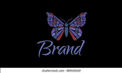 Butterfly vector logo design template. Fashion brand identity
