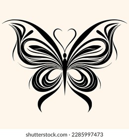 Butterfly vector for logo or icon,clip art, drawing Elegant minimalist style,abstract style Illustration