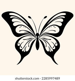Butterfly vector for logo icon clip art  drawing Elegant minimalist style abstract style Illustration