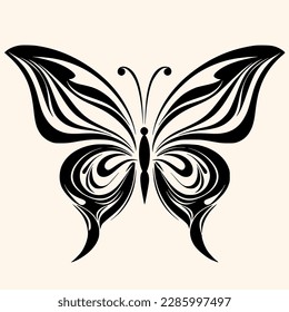 Vector de mariposa para logotipo o icono, imágenes prediseñadas, dibujo Elegante estilo minimalista, estilo abstracto Ilustración