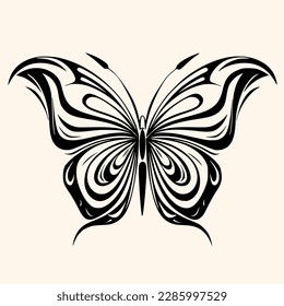 Butterfly vector for logo or icon,clip art, drawing Elegant minimalist style,abstract style Illustration
