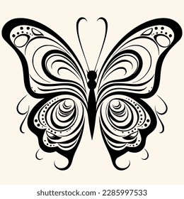 Butterfly-Vektorgrafik für Logo oder Symbol, Clipart, Zeichnung Eleganter minimalistischer Stil, abstrakte Illustration