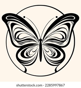 Vector de mariposa para logotipo o icono, imágenes prediseñadas, dibujo Elegante estilo minimalista, estilo abstracto Ilustración