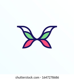 Butterfly vector logo in a modern style.
