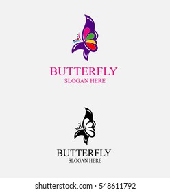 Butterfly vector logo soft, calm, nature, metamorphosis, graceful, and elegant