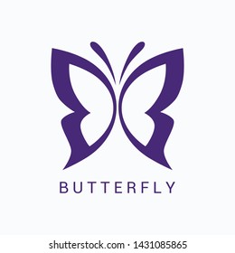 Butterfly vector logo template. Beauty salon - sign creative illustration. Human character. Abstract icon. Design element.