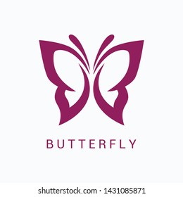 Butterfly vector logo template. Beauty salon - sign creative illustration. Human character. Abstract icon. Design element.