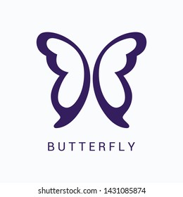 Butterfly vector logo template. Beauty salon - sign creative illustration. Human character. Abstract icon. Design element.