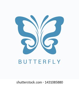 Butterfly vector logo template. Beauty salon - sign creative illustration. Human character. Abstract icon. Design element.