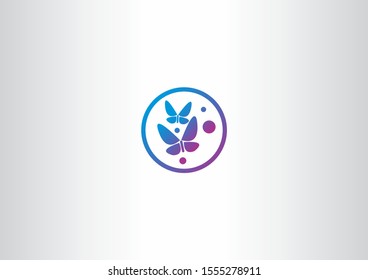 Butterfly vector logo template. Simple Beauty symbol logo illustration.