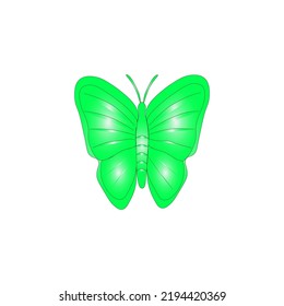 butterfly vector logo wrapped in green color icon, animal logo illustrator simple design