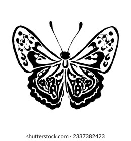 Butterfly Vector Minimal Line Art Drawing