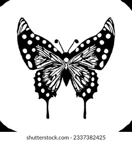 Dibujo de líneas mínimas de vectores de mariposa