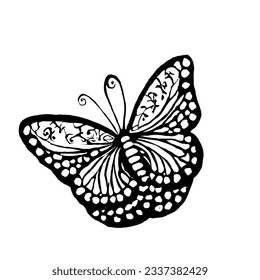 Butterfly Vector Minimal Line Art Drawing