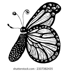 Dibujo de líneas mínimas de vectores de mariposa