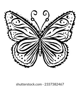 Dibujo de líneas mínimas de vectores de mariposa