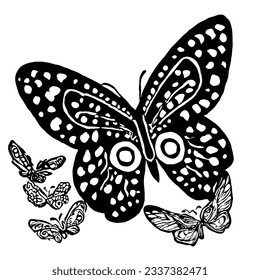 Butterfly Vector Minimal Line Art Drawing