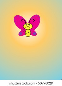 butterfly vector on bright background