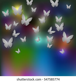 butterfly vector on colorful background