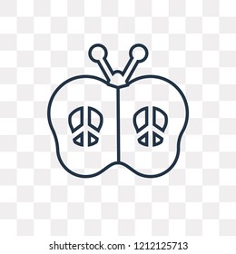 Butterfly vector outline icon isolated on transparent background, high quality linear Butterfly transparency concept can be used web and mobile
