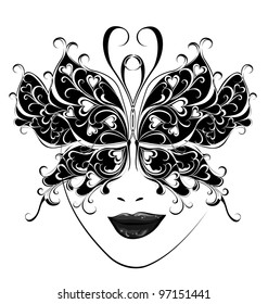 Butterfly vector party mask for a masquerade.
