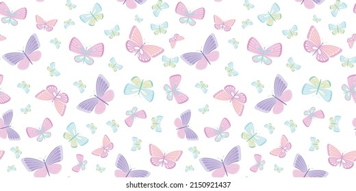 Butterfly vector pattern, repeat background