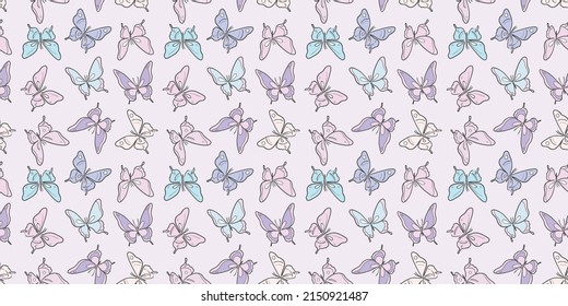 Patrón vectorial de mariposa, fondo de repetición