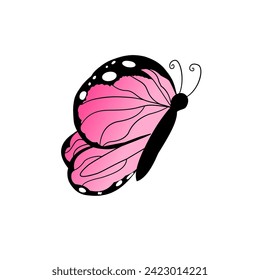 Vector de mariposa rosa y suave